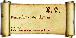 Maczák Veréna névjegykártya
